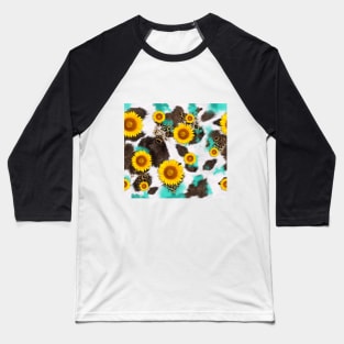 Sunflower cow fur Baseball T-Shirt